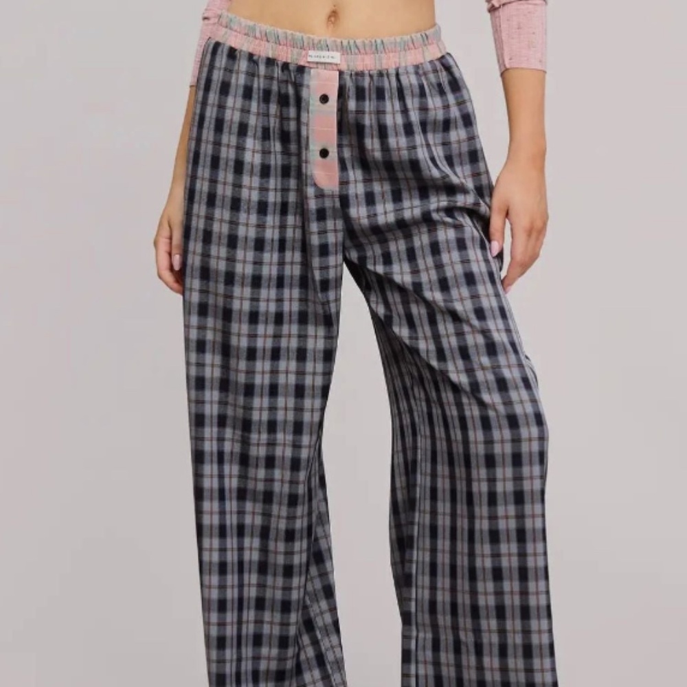 NWT Mimosa Checked Lounge Pants Blue